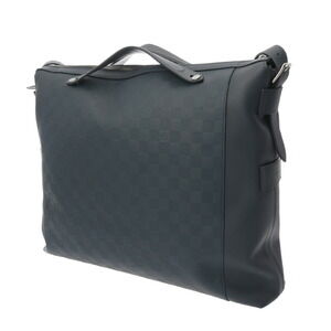 Louis Vuitton Bag Shoulder Black Damier Leather Infini Dupleix Blue